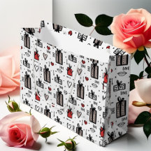 Liefde en Geschenken Valentijnsdag Hand Getrokken