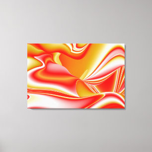 Liefde en Goud Abstract 3D Rainbowart Canvas Afdruk