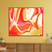 Liefde en Goud Abstract 3D Rainbowart Canvas Afdruk (Insitu (Woonkamer))