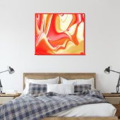 Liefde en Goud Abstract 3D Rainbowart Canvas Afdruk (Insitu (Slaapkamer))