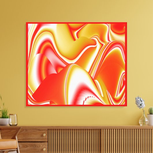 Liefde en Goud Abstract 3D Rainbowart Canvas Afdruk (Insitu (Woonkamer))