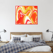 Liefde en Goud Abstract 3D Rainbowart Canvas Afdruk (Insitu (Slaapkamer))