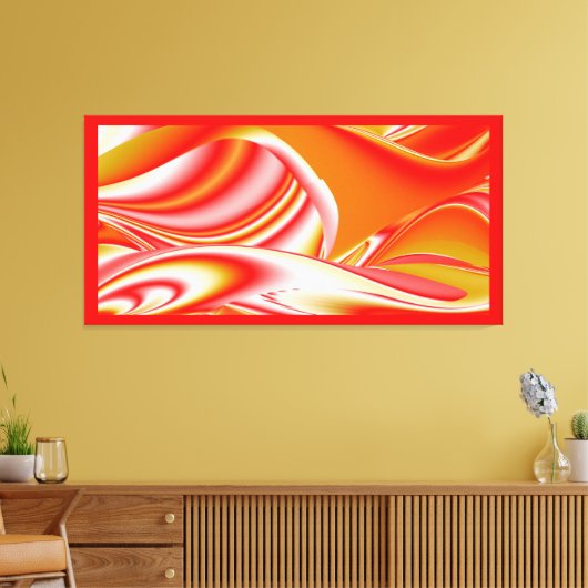 Liefde en Goud Abstract 3D Rainbowart Canvas Afdruk (Insitu (Woonkamer))