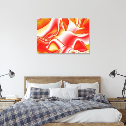 Liefde en Goud Abstract 3D Rainbowart Canvas Afdruk (Insitu (Slaapkamer))