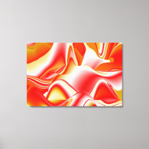 Liefde en Goud Abstract 3D Rainbowart Canvas Afdruk