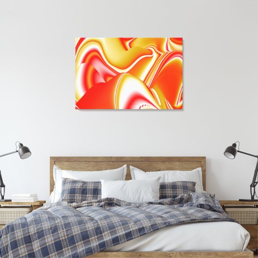 Liefde en Goud Abstract 3D Rainbowart Canvas Afdruk (Insitu (Slaapkamer))