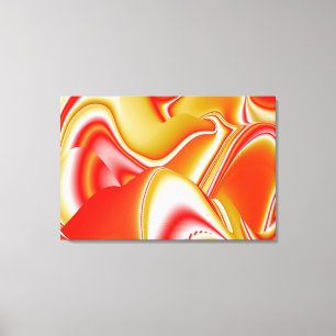 Liefde en Goud Abstract 3D Rainbowart Canvas Afdruk