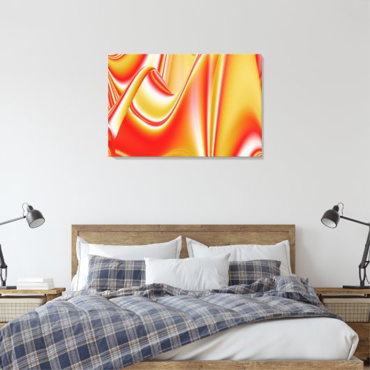 Liefde en Goud Abstract 3D Rainbowart Canvas Afdruk (Insitu (Slaapkamer))