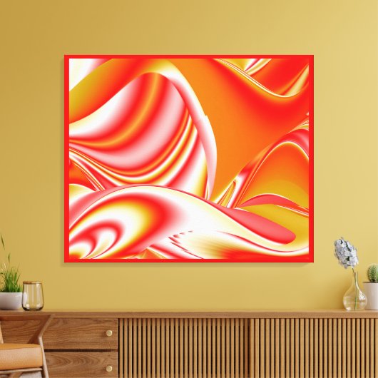 Liefde en Goud Abstract 3D Rainbowart Canvas Afdruk (Insitu (Woonkamer))