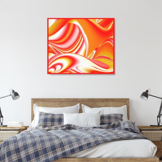 Liefde en Goud Abstract 3D Rainbowart Canvas Afdruk (Insitu (Slaapkamer))