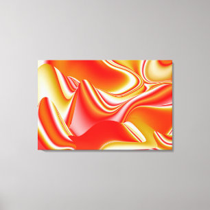Liefde en Goud Abstract 3D Rainbowart Canvas Afdruk