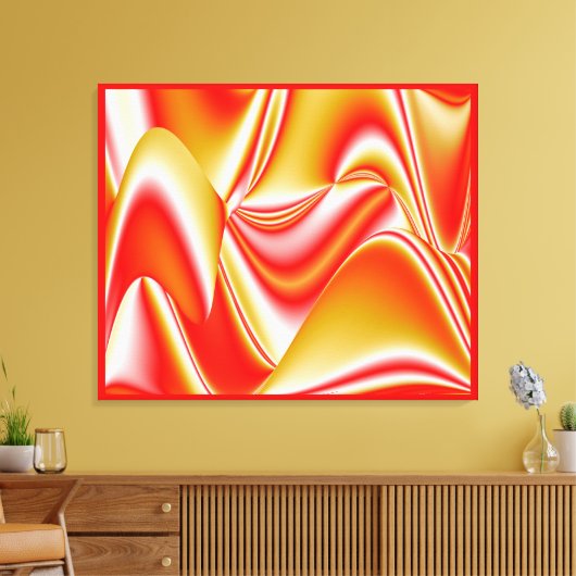 Liefde en Goud Abstract 3D Rainbowart Canvas Afdruk (Insitu (Woonkamer))