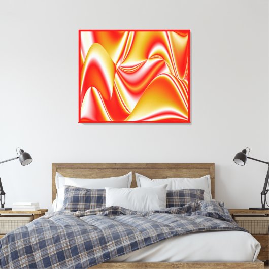 Liefde en Goud Abstract 3D Rainbowart Canvas Afdruk (Insitu (Slaapkamer))