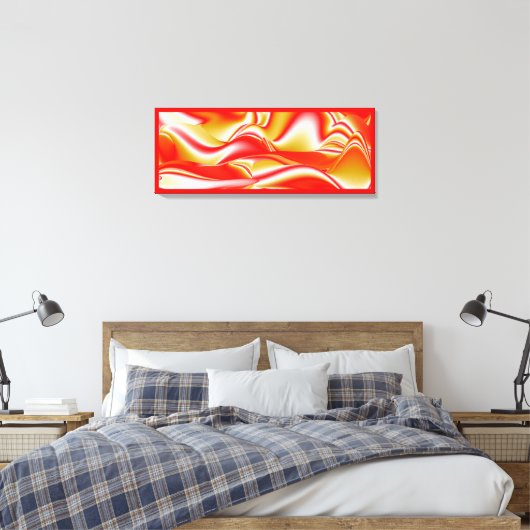 Liefde en Goud Abstract 3D Rainbowart Canvas Afdruk (Insitu (Slaapkamer))