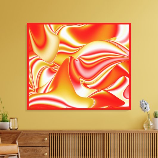 Liefde en Goud Abstract 3D Rainbowart Canvas Afdruk (Insitu (Woonkamer))