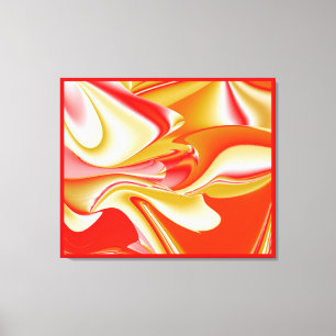 Liefde en Goud Abstract 3D Rainbowart Canvas Afdruk