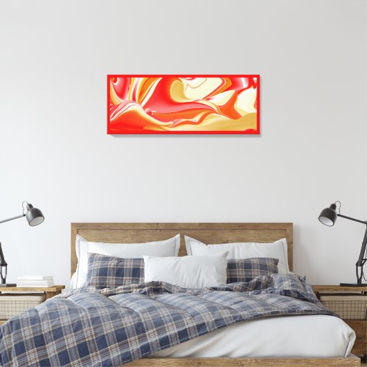 Liefde en Goud Abstract 3D Rainbowart Canvas Afdruk (Insitu (Slaapkamer))