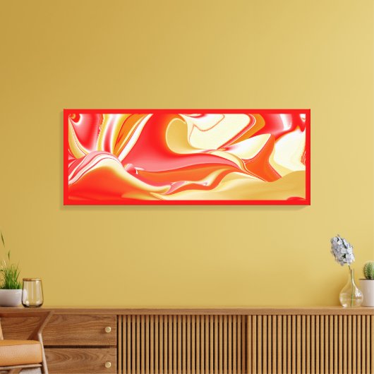 Liefde en Goud Abstract 3D Rainbowart Canvas Afdruk (Insitu (Woonkamer))