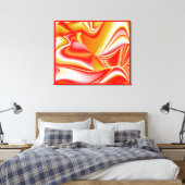 Liefde en Goud Abstract 3D Rainbowart Canvas Afdruk (Insitu (Slaapkamer))