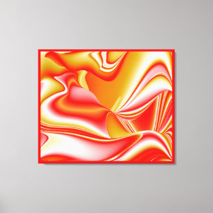Liefde en Goud Abstract 3D Rainbowart Canvas Afdruk