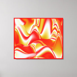 Liefde en Goud Abstract 3D Rainbowart Canvas Afdruk