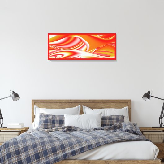 Liefde en Goud Abstract 3D Rainbowart Canvas Afdruk (Insitu (Slaapkamer))