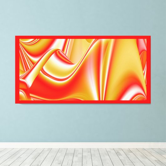 Liefde en Goud Abstract 3D Rainbowart Canvas Afdruk (Insitu (Houten vloer))