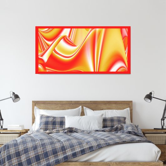 Liefde en Goud Abstract 3D Rainbowart Canvas Afdruk (Insitu (Slaapkamer))