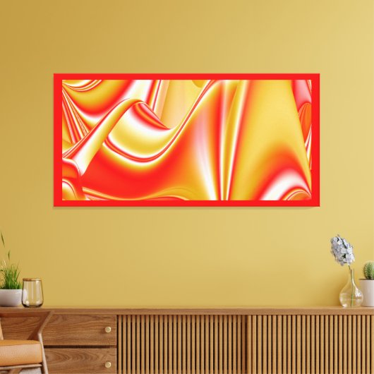 Liefde en Goud Abstract 3D Rainbowart Canvas Afdruk (Insitu (Woonkamer))