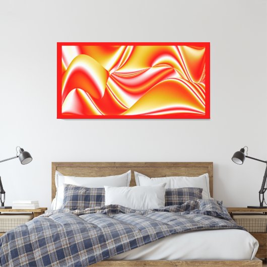 Liefde en Goud Abstract 3D Rainbowart Canvas Afdruk (Insitu (Slaapkamer))