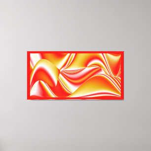 Liefde en Goud Abstract 3D Rainbowart Canvas Afdruk