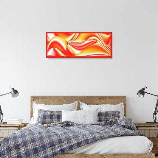 Liefde en Goud Abstract 3D Rainbowart Canvas Afdruk (Insitu (Slaapkamer))