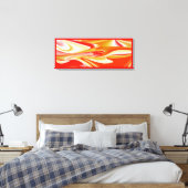 Liefde en Goud Abstract 3D Rainbowart Canvas Afdruk (Insitu (Slaapkamer))