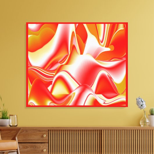 Liefde en Goud Abstract 3D Rainbowart Canvas Afdruk (Insitu (Woonkamer))