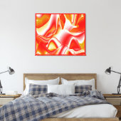 Liefde en Goud Abstract 3D Rainbowart Canvas Afdruk (Insitu (Slaapkamer))