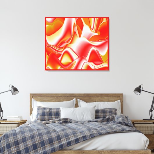 Liefde en Goud Abstract 3D Rainbowart Canvas Afdruk (Insitu (Slaapkamer))