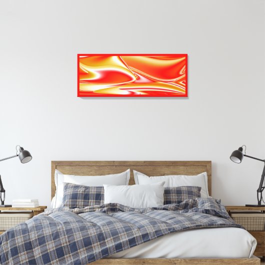 Liefde en Goud Abstract 3D Rainbowart Canvas Afdruk (Insitu (Slaapkamer))