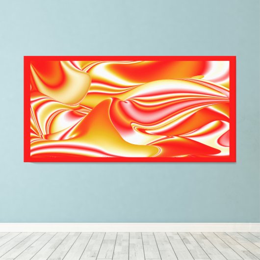 Liefde en Goud Abstract 3D Rainbowart Canvas Afdruk (Insitu (Houten vloer))