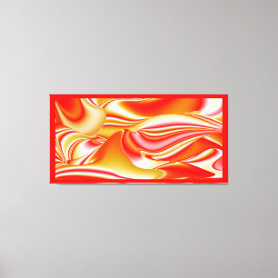 Liefde en Goud Abstract 3D Rainbowart Canvas Afdruk