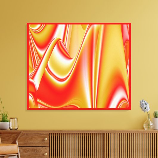 Liefde en Goud Abstract 3D Rainbowart Canvas Afdruk (Insitu (Woonkamer))