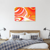 Liefde en Goud Abstract 3D Rainbowart Canvas Afdruk (Insitu (Slaapkamer))
