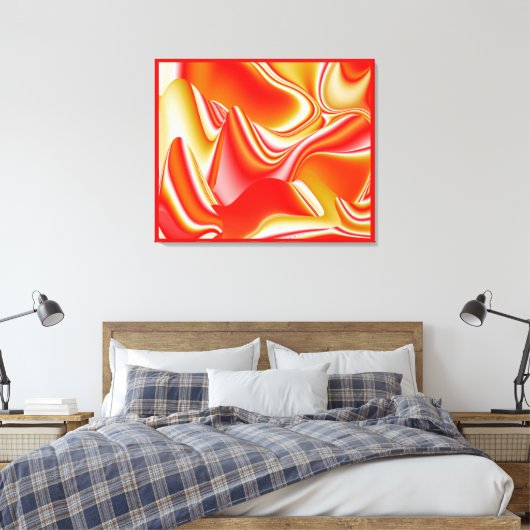 Liefde en Goud Abstract 3D Rainbowart Canvas Afdruk (Insitu (Slaapkamer))