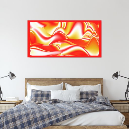 Liefde en Goud Abstract 3D Rainbowart Canvas Afdruk (Insitu (Slaapkamer))