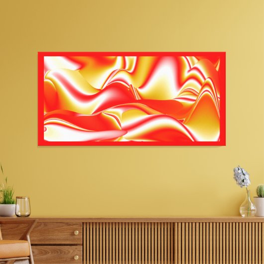 Liefde en Goud Abstract 3D Rainbowart Canvas Afdruk (Insitu (Woonkamer))