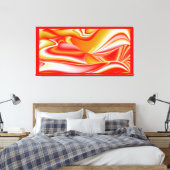 Liefde en Goud Abstract 3D Rainbowart Canvas Afdruk (Insitu (Slaapkamer))