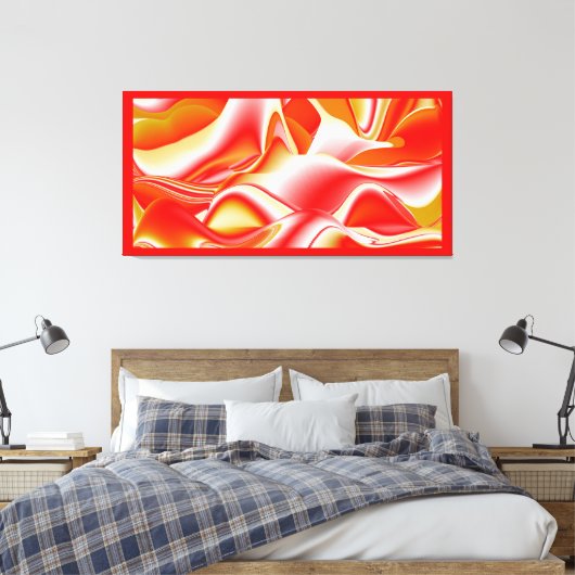 Liefde en Goud Abstract 3D Rainbowart Canvas Afdruk (Insitu (Slaapkamer))