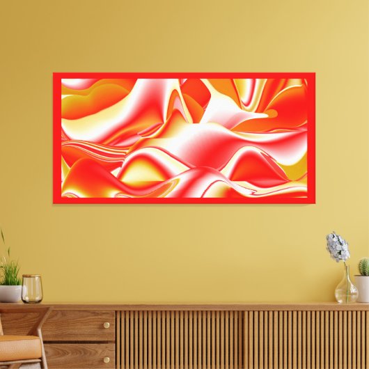 Liefde en Goud Abstract 3D Rainbowart Canvas Afdruk (Insitu (Woonkamer))