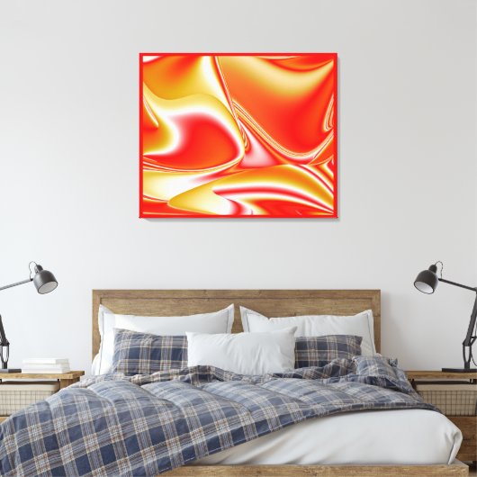 Liefde en Goud Abstract 3D Rainbowart Canvas Afdruk (Insitu (Slaapkamer))