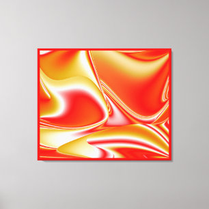 Liefde en Goud Abstract 3D Rainbowart Canvas Afdruk