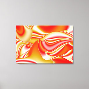 Liefde en Goud Abstract 3D Rainbowart Canvas Afdruk